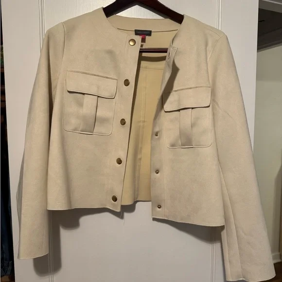 Vince Camuto Beige Blazer with Gold Buttons - Picture 3 of 6